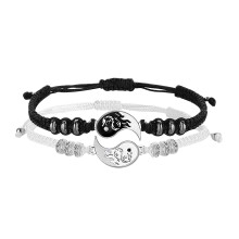 Pulseiras da Amizade 2 Pulseiras Combinando com Símbolos Yin e Yang para Amizade, Relacionamento, Namorado, Namorada, Presente de Dia dos Namorados