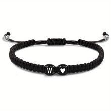 26Initialen AZ Armband Zwart Waxkoord Handgemaakt Cadeau Verstelbaar D0L4o H7C3