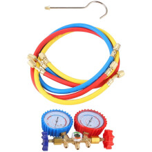 Manomètre de diagnostic 3 voies pour climatisation automobile, compatible avec les fluides frigorigènes R410A/R22/R134A/R404A.