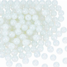 150 Stück 8 mm runde Opalitperlen, 1 mm Loch, weiße, glatte, lose Edelsteinperlen für die Schmuckherstellung – kompatibel mit Opalit