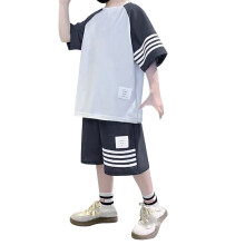 Ensemble d'été pour bébé garçon et fille, ensemble deux pièces à manches courtes pour garçon, nouveau modèle ample et tendance pour enfants