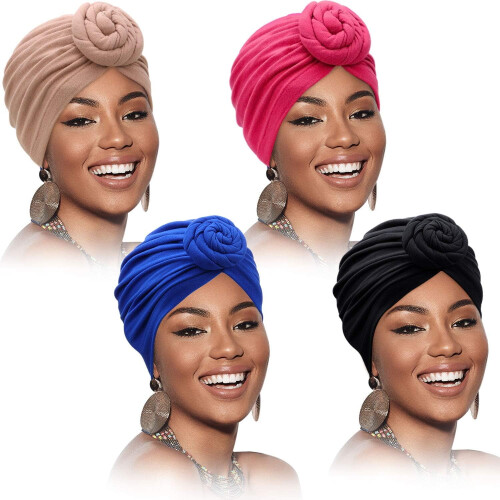 Afrikansk hovedbind-turban til sorte kvinder4Pieces