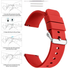 Cinturini per orologi in silicone JINYUN con sgancio rapido, in gomma morbida di alta qualità, di ricambio per uomo e donna.