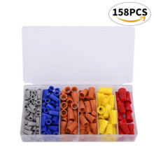 Kit de 158 conectores de crimpado para cables: tapas para cables eléctricos surtidas, herramienta de crimpado de conexión rápida, portátil para