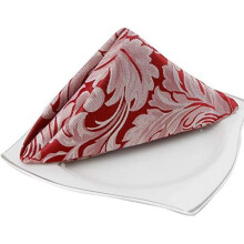 Serviettes de table en tissu jacquard damassé, imperméables et anti-taches, en polyester, bordeaux, lot de 12, 43 x 43 cm