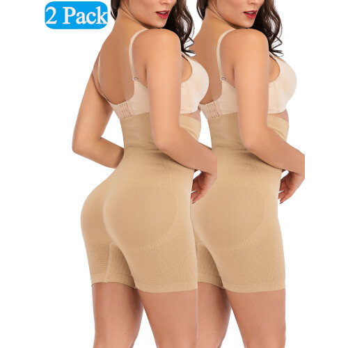 Højtaljede shapewear-shorts til kvinder, 2-pak
