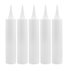 5PCS 330ml Refillable Caulk Tube Empty Reusable Caulking Tube for Grout and Sealant Fillable Plastic Caulking Containers