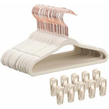 Lot de 30 cintres en velours pour bébé, 28 cm, antidérapants, en feutre, pour vêtements de nourrisson/enfant, design fin (0,5 cm) avec 10 pinces