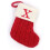 Red & White Knit Christmas Stocking with Initials 1