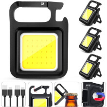 Lampe torche porte-clés à 4 modes (lot de 4)