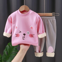 Ensemble pyjama garçon rose à manches longues imprimé robot 6-7 ans