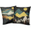 Μαξιλαροθήκες Mountain Throw 24x24, Σετ 2 τεμαχίων, Κίτρινο & Μαύρο Σχέδιο Φύσης, Διακόσμηση 2