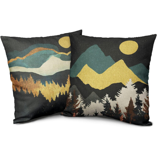Fețe de pernă Mountain 22x22in, set de 2, bumbac-in 1