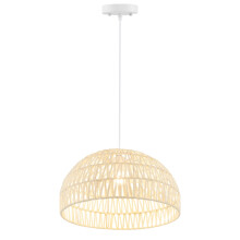 Pendant Light with Paper Rope Shade and Adjustable Wire