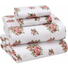 Flanell-Bettwäscheset (140 x 200 cm) – 100 % doppelt gebürstete Baumwolle, 40 cm tiefe Taschen, 4-teiliges Set, ganzjährig warm und kuschelig,