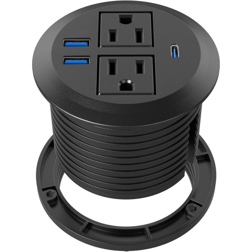 Passacavo da scrivania incassato con prese CA e porta USB-C