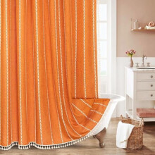 Boho Taupe Shower Curtain 72x84 in, Linen-Polyester with