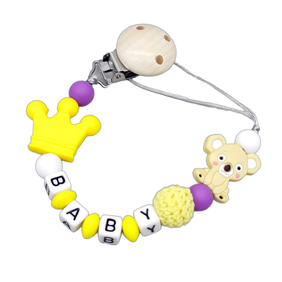 Pacifier Clip Food-Grade Silicone Yellow 1 Pack