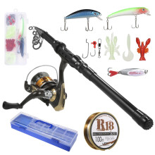 Spinning Rod and Reel Combo with Line, Lures, Swivels –