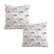 YOCBZ Hartvormige Jacquard Kussenhoezen met Bontjacquard-print, Set van 2, 18x18 inch