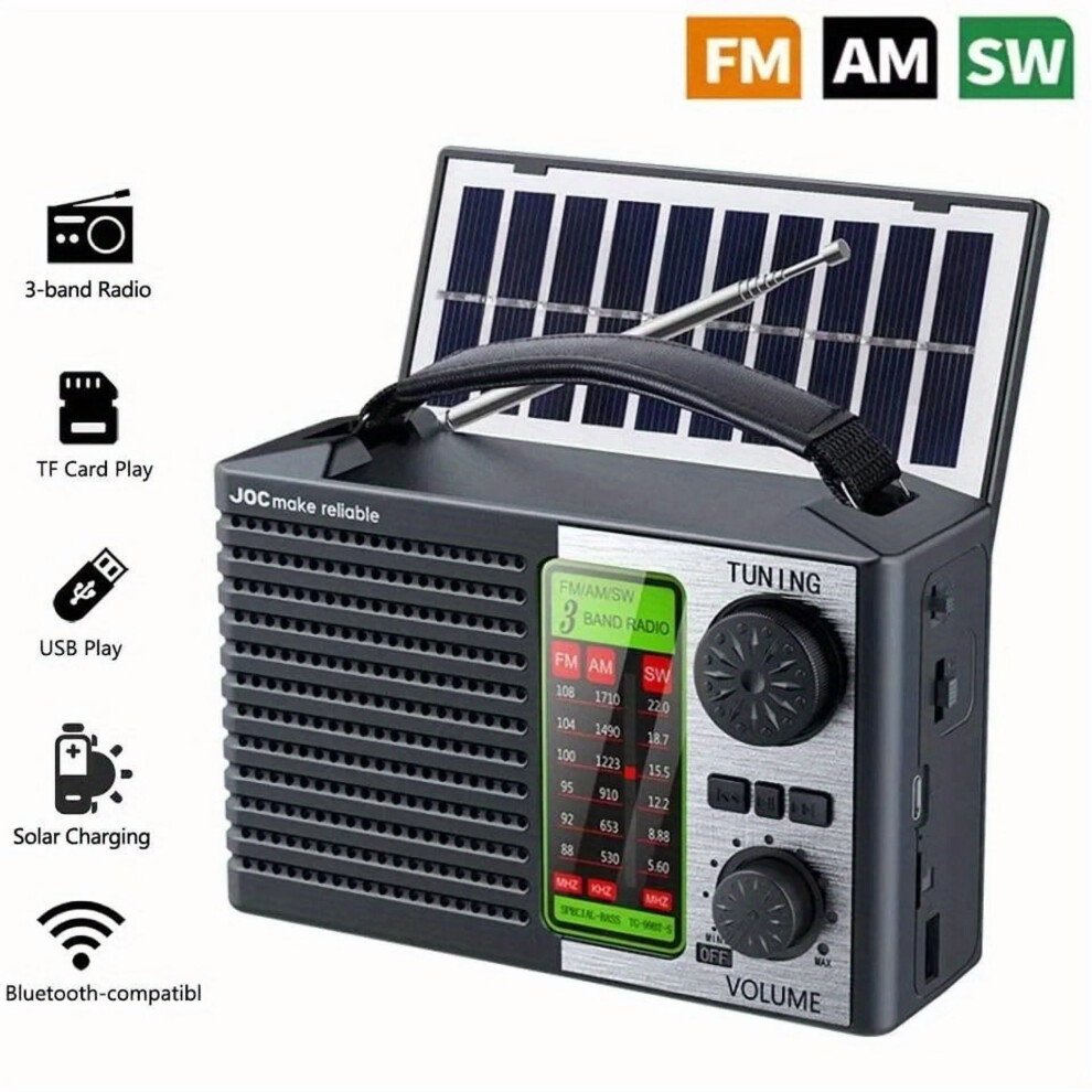 Portable Radio With Mp3 Fm Am Sw Usb Solar Charging 938499862512