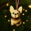 Orange Button Dog Ornament Christmas Tree Decoration 3