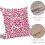 Conjunto de 2 capas de almofada boho rosa choque em linho, 50x50cm (20x20 polegadas). 4