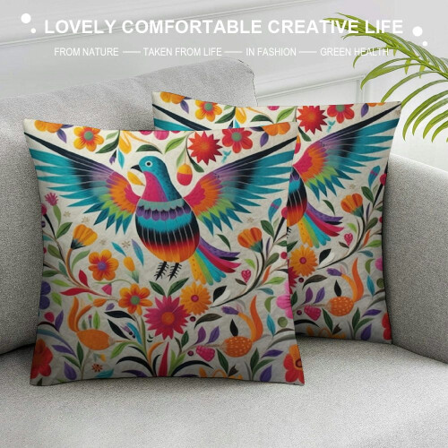 Housse de coussin décorative colorée style mexicain 2