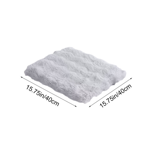 Zitkussen voor bureaustoel, grijs pluche polyester, 40x40 cm 2