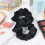 Μαύρο σατέν μεταξωτό scrunchies για μαλλιά Μεγάλα σατέν scrunchies για μαλλιά, 10 πακέτα 7