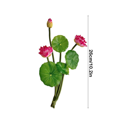 Fleur de lotus artificielle pastèque rouge 1 pièce 2