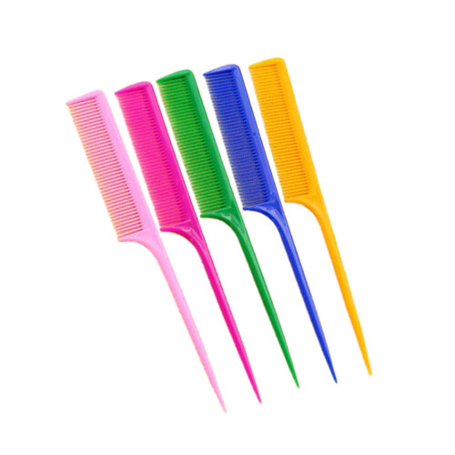 Pieptene de salon din plastic cu mâner lung, 5 bucăți 2