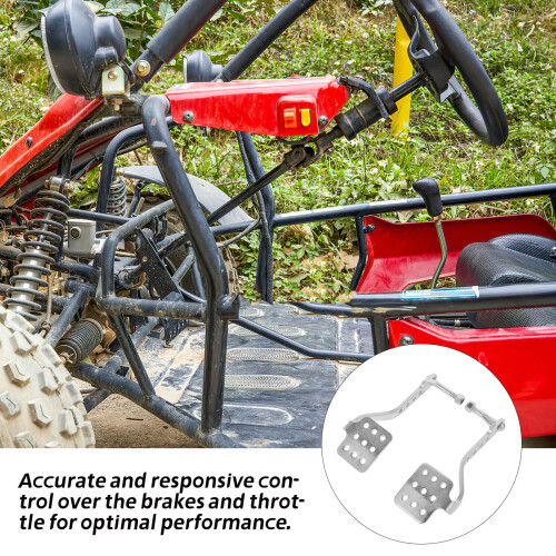 1 ζευγάρι αγωνιστικά πεντάλ γκαζιού Go Kart ασημί αλουμίνιο για λάτρεις της οδήγησης 1