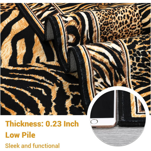 Χαλί Leopard 5x7 Πλενόμενο, μαλακό χαλί Leopard Patchwork για σαλόνι, μεγάλο χαλί, 2