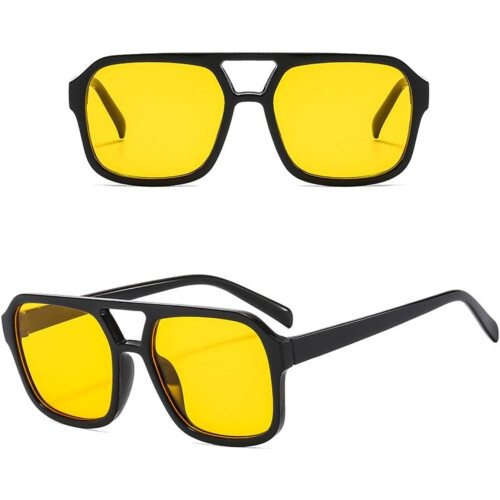 Γυαλιά ηλίου Retro70s Square Aviator για γυναίκες και άνδρες, vintage ορθογώνια γυαλιά ηλίου με 2