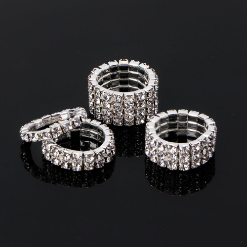 YIEMEEN Exquisite Kristallringe, elastischer Stretch-Fingerring, romantischer Knöchelring 1