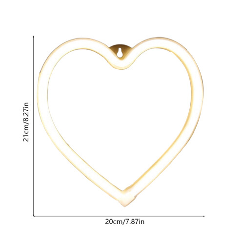 LED-hjertelys Valentinsdagsdekor Hvit Neon USB-drevet 2