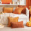 Μαξιλαροθήκες Rust Fall Corduroy Euro Sham 24x24", Σετ 2 τεμαχίων, μαλακές μαξιλαροθήκες με 8