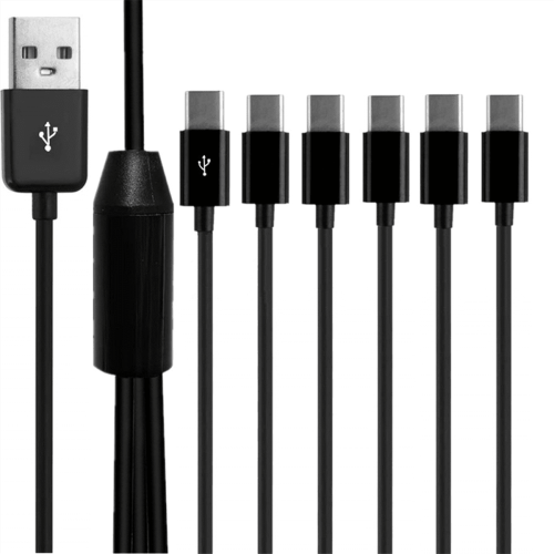 Καλώδιο διαχωριστή USB τύπου C 6 σε 1 για μεταφορά δεδομένων, φόρτιση για τηλέφωνο, 1