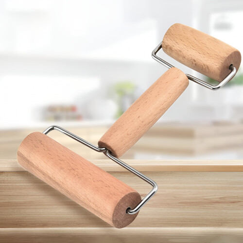 ACDANC Dual Ended Wooden Rolling Pin Flour Pastry Dough Roller Kitchen Baking Tool 2