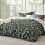 Olive Green Comforter Set Floral Botanical 3-Piece 2