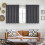 Cortinas Blackout Cinza Escuro, 2 Painéis, 60x36 Polegadas, com Bolso para Varão 2