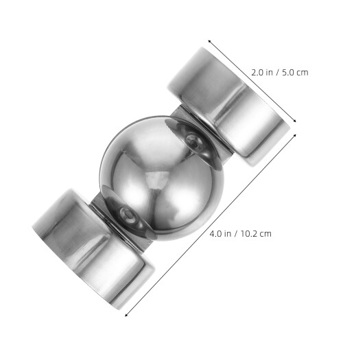 Gordijnroede hoekconnector eindkap leuningfittingen zilver 1