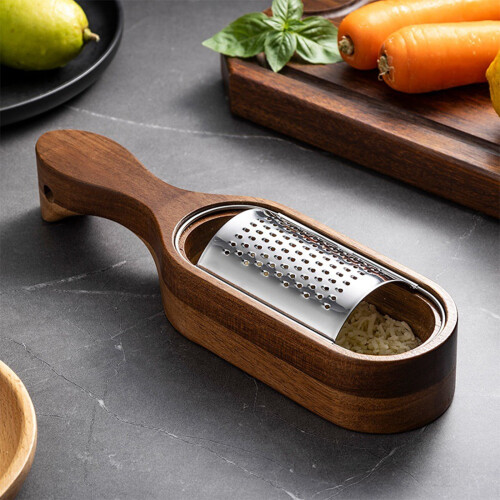 Râpe à fromage en acier inoxydable avec manche en bois (1 pièce) 2