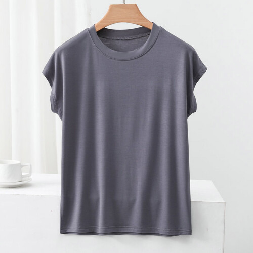Γυναικεία T-shirts, Μοντέρνα, Casual, Χαλαρή Εφαρμογή, Μονόχρωμη, Κοντομάνικη Μπλούζα με 1