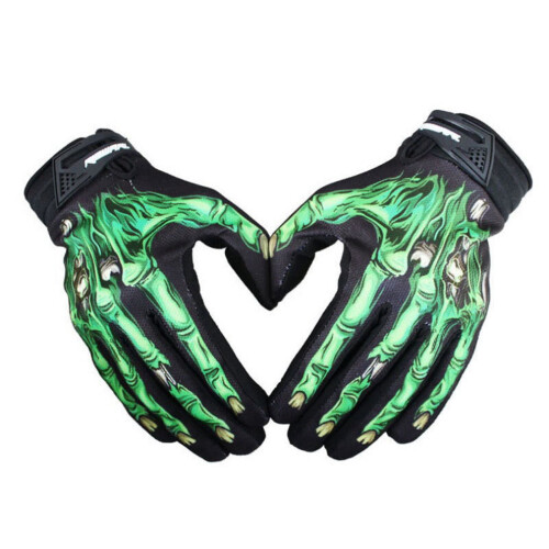 Herrecykelhandsker i polyester med skeletdesign til hele fingrene 1