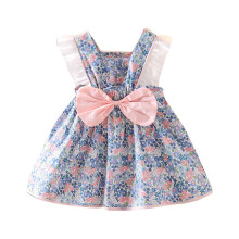 Rochie de printesa cu curea florală, linie A, cu fundă mare, pentru fete de mărime mică și mijlocie, pentru 18-24 de luni