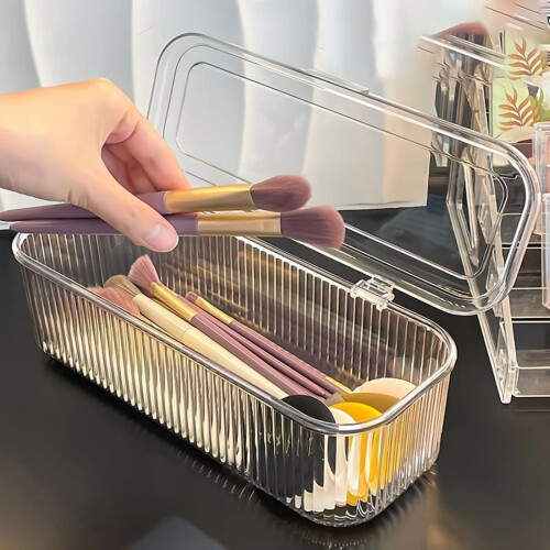 Transparenter Make-up-Organizer aus Acryl mit Klappdeckel 1