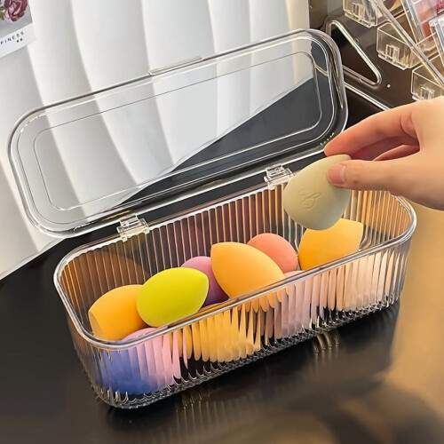 Transparenter Make-up-Organizer aus Acryl mit Klappdeckel 2