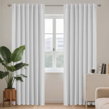 Blackout white curtains 60% thermal insulated 2 panels